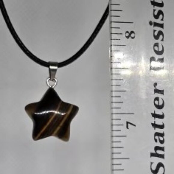 Tigers Eye Genuine Crystal Star Pendant Necklace - Picture 3 of 5